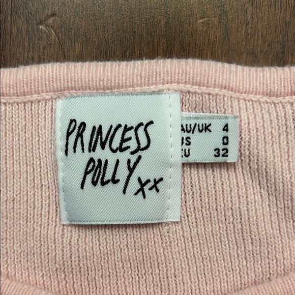 Princess Polly Ballet Pink Button Down Knit Sweater, Size 0 - Picture 2 of 8